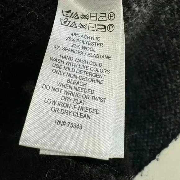 Max Studio Women’s Wool Blend Shawl Collar Cardigan Sweater Black/Gray Sz S - Picture 4 of 7